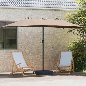 vidaXL Ομπρέλα Κήπου Taupe 385 x 209 x 244 εκατοστά Πολυεστέρας