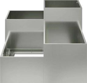 vidaXL Γλάστρα Κήπου Ασημί 100 x 100 x 60 εκ. Γαλβανισμένος χάλυβας