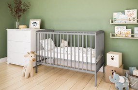 Βρεφικό Κρεβάτι Basic Grey με Στρώμα 60x120cm  BC10099B BabyCute