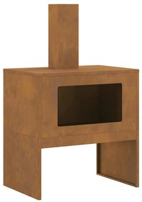 vidaXL Φωτιά Καφέ 60 x 40 x 96 εκ. Ατσάλι σκληρυθέν στον αέρα