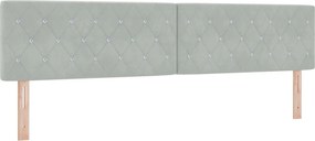 vidaXL Κρεβάτι Box Spring με Στρώμα και LED Ανοιχτό γκρι 200 x 200 cm