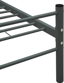 vidaXL Πλαίσιο Κρεβατιού Γκρι 100 x 200 εκ. Μεταλλικό