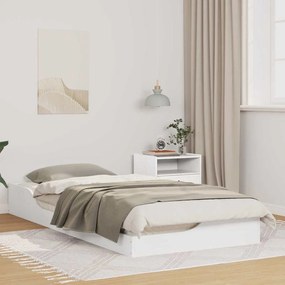 vidaXL Κρεβάτι δαπέδου Λευκό 80 x 200 cm Μασίφ ξύλο πεύκου