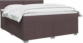 vidaXL Κρεβάτι box spring με στρώμα Σκούρο Καφέ 140 x 200 cm Ύφασμα
