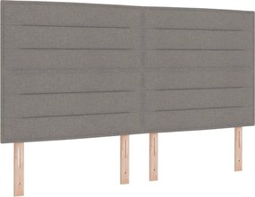 vidaXL LED Κρεβάτι με βάθρο με στρώμα Taupe 200 x 200 cm ύφασμα