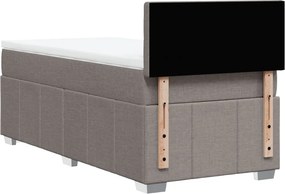 vidaXL Κρεβάτι Boxspring με Στρώμα Taupe 100 x 200 εκ. Υφασμάτινο