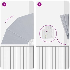 vidaXL Αδιάφανο σκίαστρο μπαλκονιού Γκρι 160 x 160 cm ύφασμα
