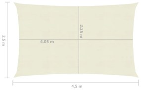 vidaXL Πανί Σκίασης Κρεμ 2,5 x 4,5 μ. από HDPE 160 γρ./μ²