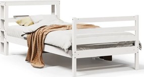 vidaXL Σκελετός Κρεβ. Χωρίς Στρώμα Λευκό 90x200 εκ Μασίφ Πεύκο