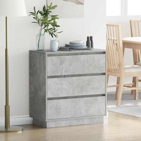 vidaXL Κομοδίνο Σκυρόδεμα Γκρι 71 x 34.5 x 75 εκ. Επεξεργασμένο ξύλο