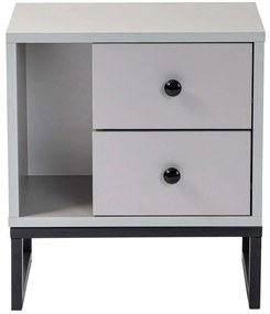 Κομοδίνο Glimmer 241NRD1412 45,2x29,5x50cm Light Grey-Black