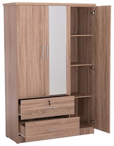 ΝΤΟΥΛΑΠΑ ΜΕ ΚΑΘΡΕΦΤΗ &amp; ΣΥΡΤΑΡΙΑ JARRY HM2485.11 SONAMA OAK ΜΕΛΑΜΙΝΗ 119x48x183Υεκ