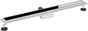 vidaXL Εκροή ντους με γυάλινη επικάλυψη Μαύρο 90 cm