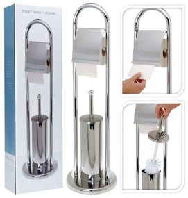 Bathroom Solutions 424363  Toilet Paper/Brush Holder Stainless Steel Silver