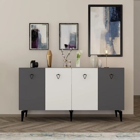 Stewehome Μπουφές Λευκού Ανθρακίτη 150x40x79 cm
