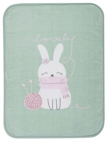 Βρεφική Κουβέρτα Κούνιας I Love Bunnies Pistachio 100x140 Nef-Nef Homeware