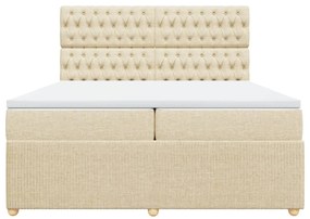 ΚΡΕΒΑΤΙ BOXSPRING ΜΕ ΣΤΡΩΜΑ ΚΡΕΜ 200X200 ΕΚ. ΥΦΑΣΜΑΤΙΝΟ 3292175