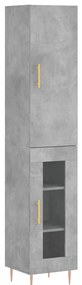 vidaXL Ντουλάπι Γκρι Σκυροδέματος 34,5x34x180 εκ. Επεξεργασμένο Ξύλο