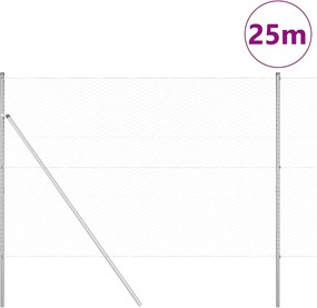 vidaXL Στύλος Περιφράξεων Ασημί 25 x 1,6 μ (36 χλστ πλέγμα) Ατσάλι