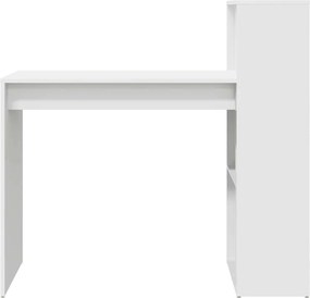 vidaXL Γραφείο με ράφι Λευκό 108 x 55 x 103.5 εκ. Επεξεργασμένο ξύλο