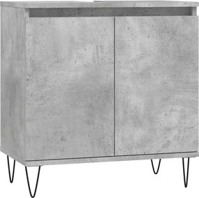vidaXL Ντουλάπι Μπάνιου Γκρι Σκυροδεμ. 58 x 33 x 60 εκ. Επεξεργ. Ξύλο