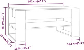 vidaXL Τραπεζάκι Σαλονιού Sonoma Δρυς 102x55x45 εκ. Επεξεργασμένο Ξύλο