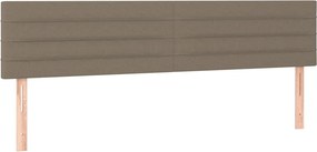 vidaXL Κρεβάτι Boxspring με Στρώμα Taupe 200x200 εκ. Υφασμάτινο