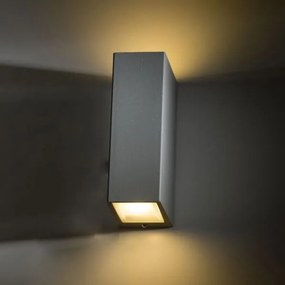 Led απλίκα επίτοιχη UP-DOWN CUBES 2W 230V SMD EPISTAR LED 3000k θερμό λευκό φως γκρι