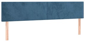 Κεφαλάρι Κρεβατιού LED Σκούρο Μπλε 200x5x78/88 εκ. Βελούδινο 3121402