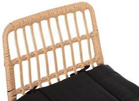 Σκαμπό Μπαρ ALLEGRA C5452.11 Μεταλλικό με Μπέζ Wicker &amp; Μαύρο Μαξιλάρι 52x51x103Y εκ 52x51x103 εκ.