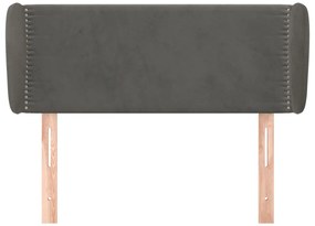 Κεφαλάρι με Πτερύγια Σκούρο Γκρι 83x23x78/88 εκ. Βελούδινο 3117035
