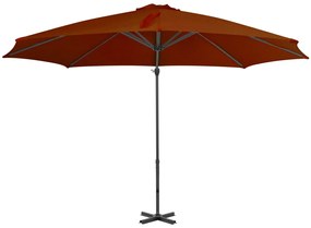 vidaXL Ομπρέλα Κήπου Κρεμαστή Πρόβολος Τερακότα 300εκ. Ιστό Αλουμινίου