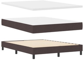 vidaXL Κρεβάτι με Στηρίγματα και Στρώμα & LED Καφέ 160x200 εκ. Ύφασμα