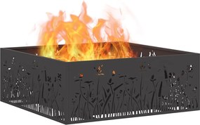 vidaXL Φωτιά Μαύρο 80 x 80 x 30 cm Ατσάλι