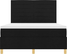 vidaXL Κρεβάτι με ελατήρια με στρώμα Μαύρο 140 x 200 cm ύφασμα
