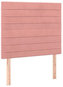 vidaXL Κεφαλάρι Ροζ Βελούδινο 100x5x118/128 εκ.