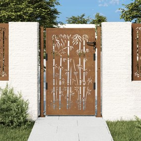 vidaXL Πύλη Κήπου με Σχέδιο Μπαμπού 105 x 155 εκ. από Ατσάλι Corten