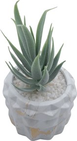 Τεχνητό Φυτό σε Μοντέρνο Κεραμικό Άσπρο Γλαστράκι 7x13cm