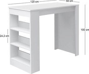 Τραπέζι μπαρ Deep Megapap χρώμα λευκό 120x50x100εκ.