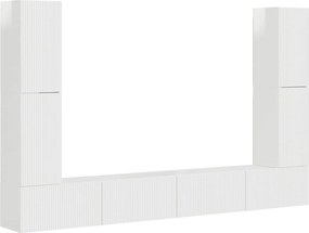 vidaXL Σετ επίπλου τηλεόρασης 8 pcs Υψηλής γυαλάδας λευκό
