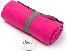 Πετσέτα Microfiber (80x160) Dimcol Quick Dry Fuchsia-Dark Grey