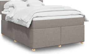 vidaXL Κρεβάτι Boxspring με Στρώμα Taupe 160x200 εκ. Υφασμάτινο