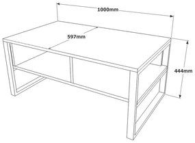 Τραπέζι σαλονιού Honora pakoworld ανθρακί antique-μαύρο 100x60x44.5εκ - 176-000033