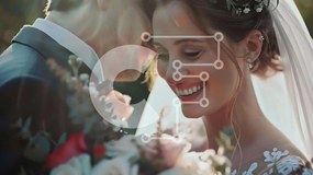 Intra Συλλεκτικό Ξύλινο Παζλ Plywood  4mm - Χαμογελώντας ανθοδέσμες για νύφη και γαμπρό Σε Ξύλινο Κουτί - Διαστάσεις Puzzle: 10x10 cm – 25 κομμάτια