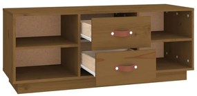 vidaXL Έπιπλο Τηλεόρασης Καφέ Μελί 100x34x40 εκ. από Μασίφ Ξύλο Πεύκου