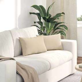 vidaXL Μαξιλάρι Καναπέ 2 pcs Κρεμ 50 x 30 cm ύφασμα
