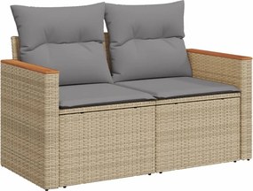 vidaXL Patio Sofa Set 9-θέσια Μικτό μπεζ