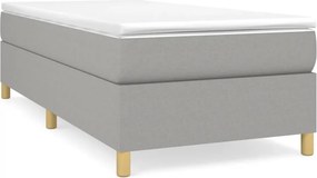 vidaXL Κρεβάτι Boxspring με Στρώμα Ανοιχτό Γκρι 80x200 εκ. Υφασμάτινο