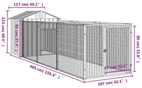 ΣΠΙΤΑΚΙ ΣΚΥΛΟΥ ΜΕ ΟΡΟΦΗ ΑΝ. ΓΚΡΙ 117X405X123ΕΚ. ΓΑΛΒΑΝ. ΧΑΛΥΒΑΣ 3189064