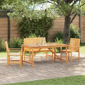vidaXL Σέτ φαγητού για κήπο 4 pcs Καφέ 150 x 90 x 74 cm